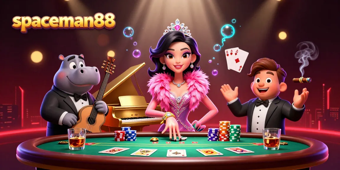 Experience the thrills at spaceman88 with vibrant casino entertainment featuring poker and lively characters.