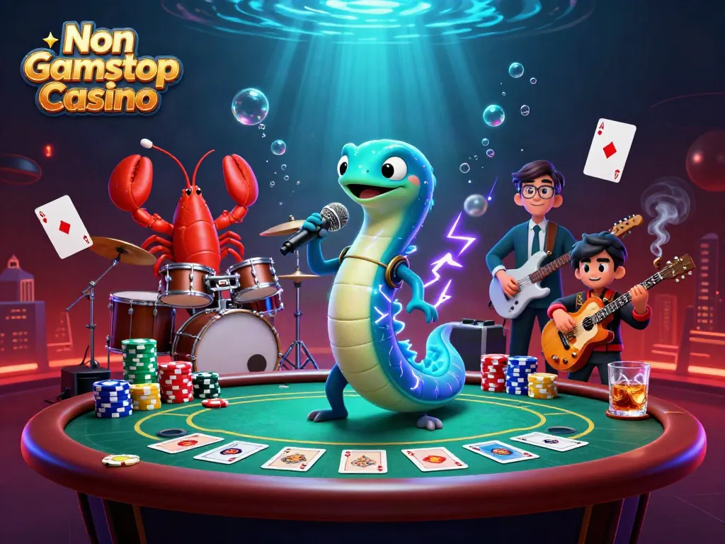 Experience the vibrant Non Gamstop Casino scene with dynamic characters and gambling elements!