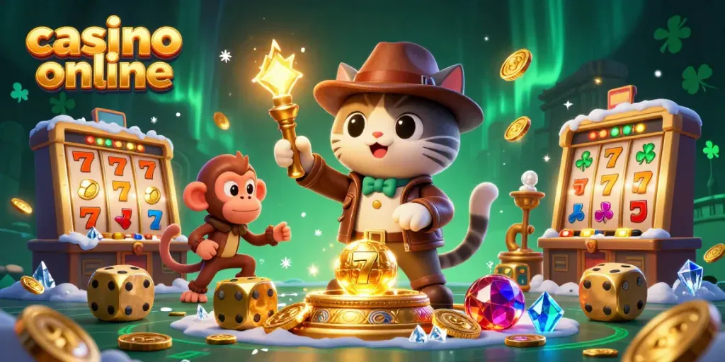 Experience casino online adventure with a cartoon cat archaeologist uncovering unique artifacts.
