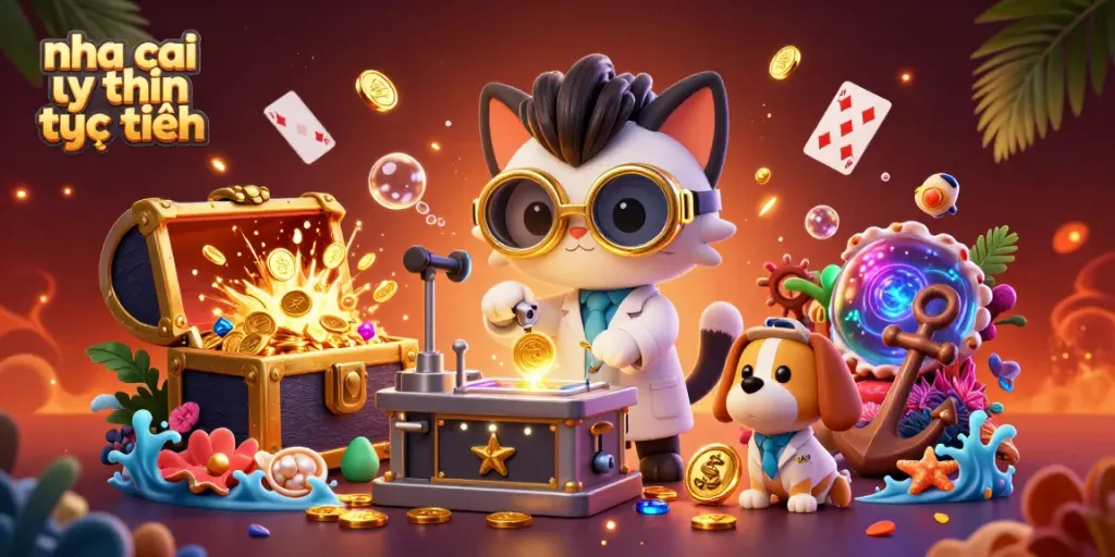 Play and win big at nha cai uy tin trực tuyến featuring vibrant cartoon 3D gambling elements.