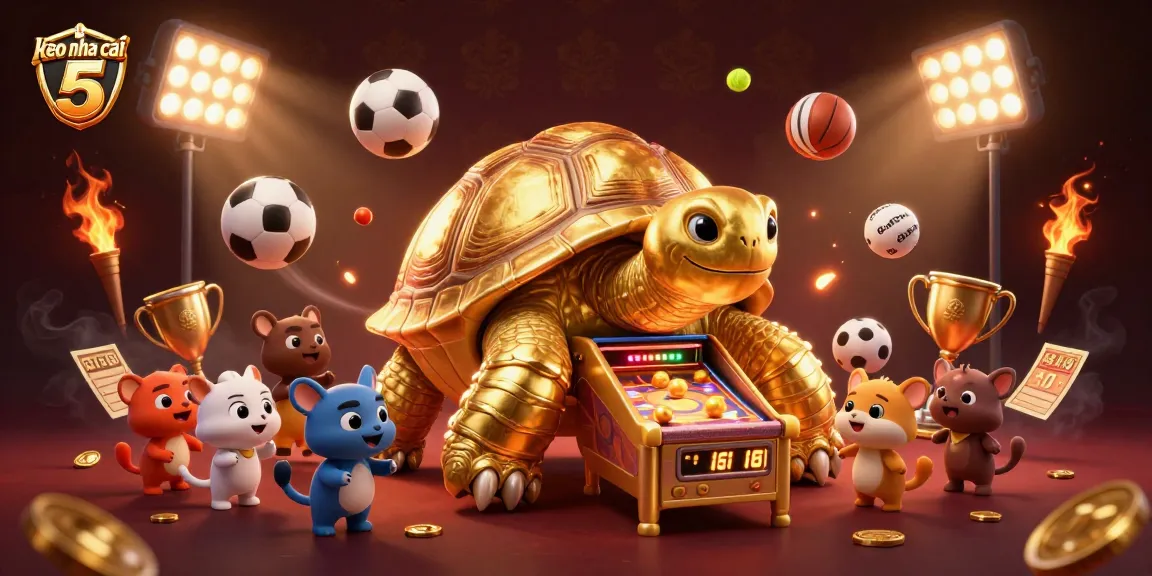 Engage in sports betting excitement with keo nha cai 5, featuring dynamic sports elements and vibrant casino characters.