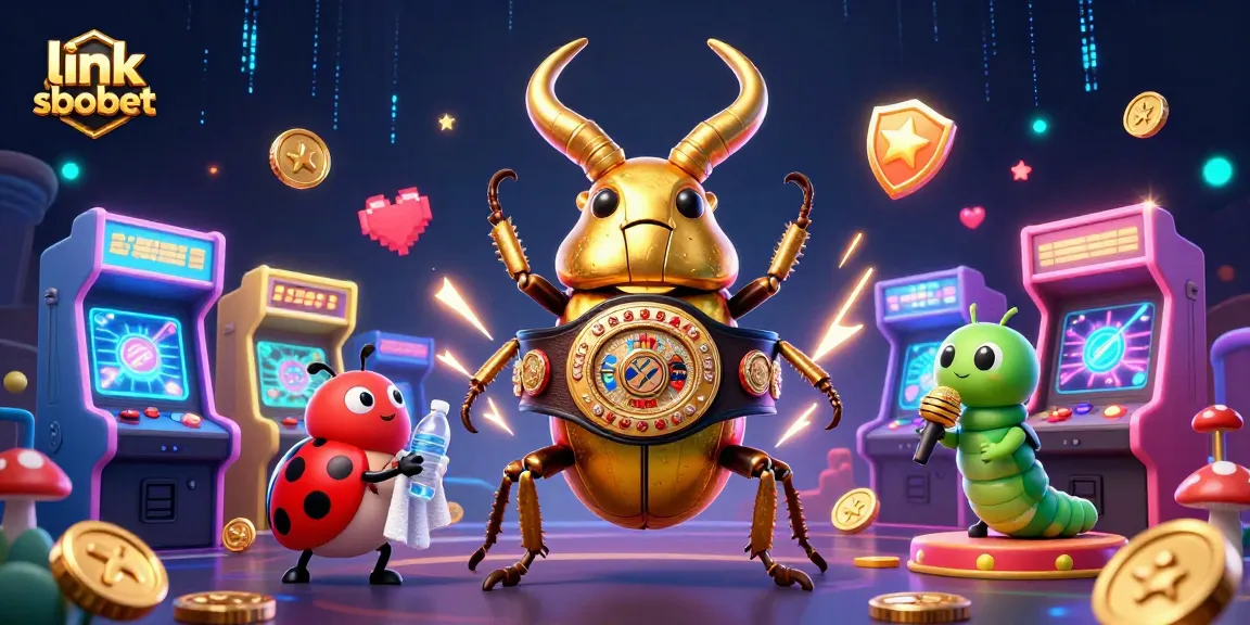 Experience thrilling bets at link sbobet with an electrifying 3D illustration of vibrant gaming elements and characters.