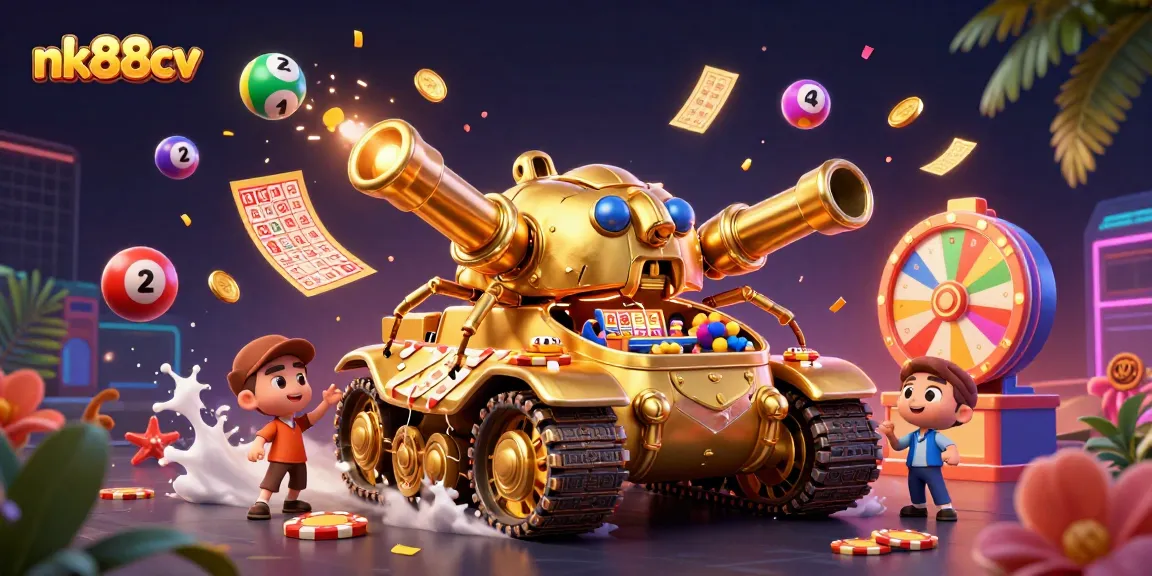 Engage in thrilling gameplay with the nk88cv golden tank casino featuring vibrant game elements and dynamic lottery balls.