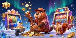 Experience thrilling gameplay at 789club with the cartoon beaver and golden coins raining down!