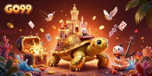 Engage with GO99's thrilling gaming experience surrounded by vibrant casino elements.