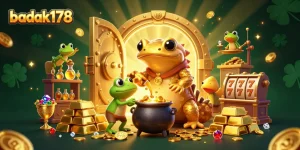 Experience the excitement of badak178 slots with gold coins and vibrant casino elements!