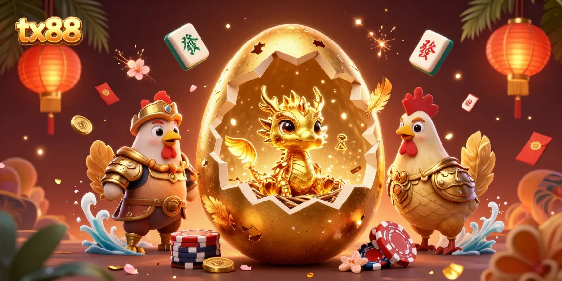 Experience thrilling gameplay with tx88's golden dragon and vibrant casino elements.